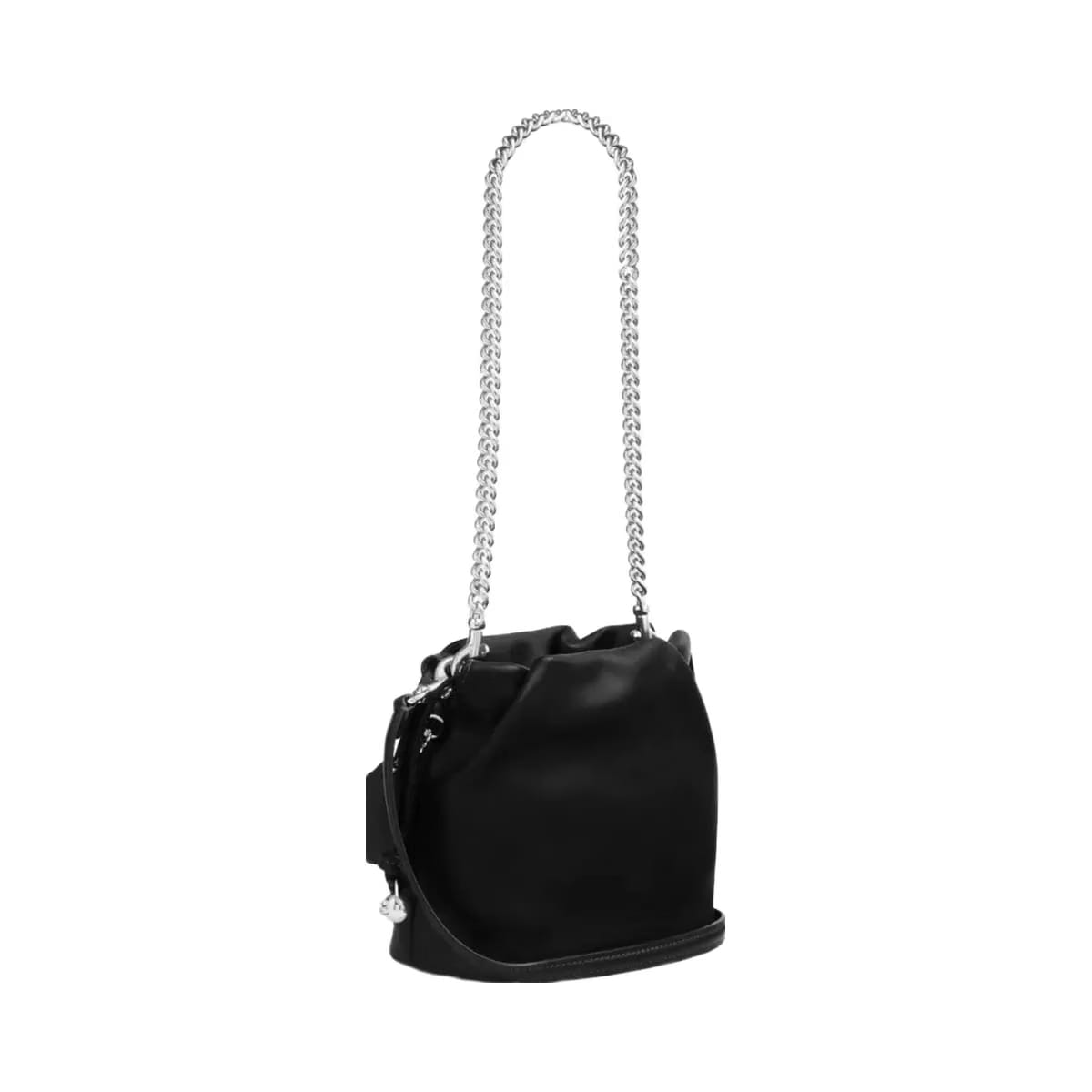 Coach Faye Mini Drawstring Bag in Silver Black