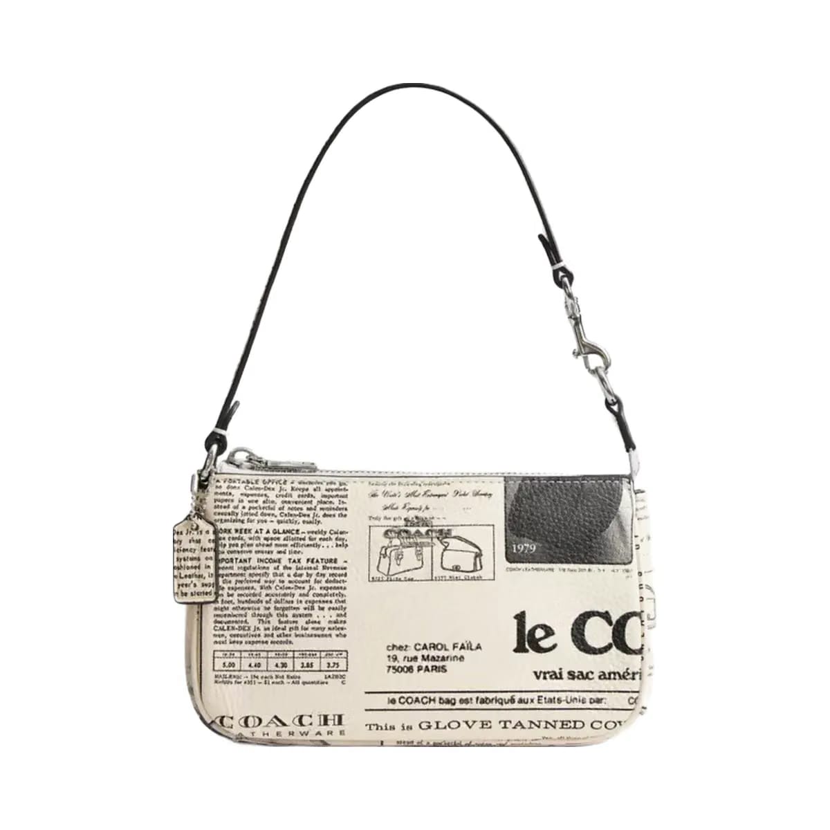 Coach Nolita 19 With Newspaper Print in Silver Chalk Multi