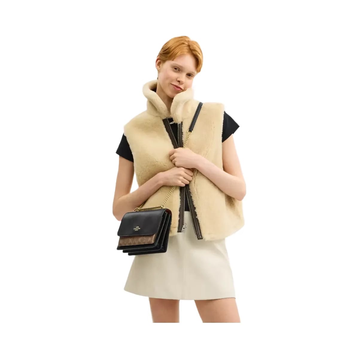 Coach Klare Crossbody Bag In Signature Canvas Signature Canvas-Gold-Tan-Black Multi