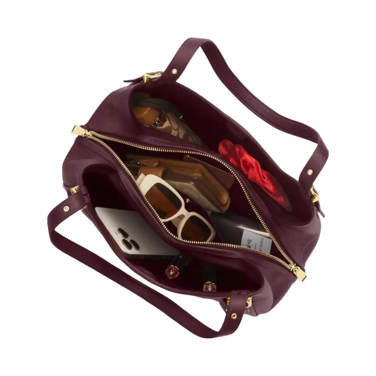 Coach Erin Shoulder Bag in Gold Dark Wine
