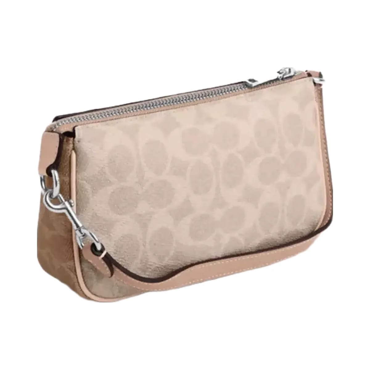 Coach Nolita 19 In Blocked Signature Canvas in Silver Sand Taupe Multi