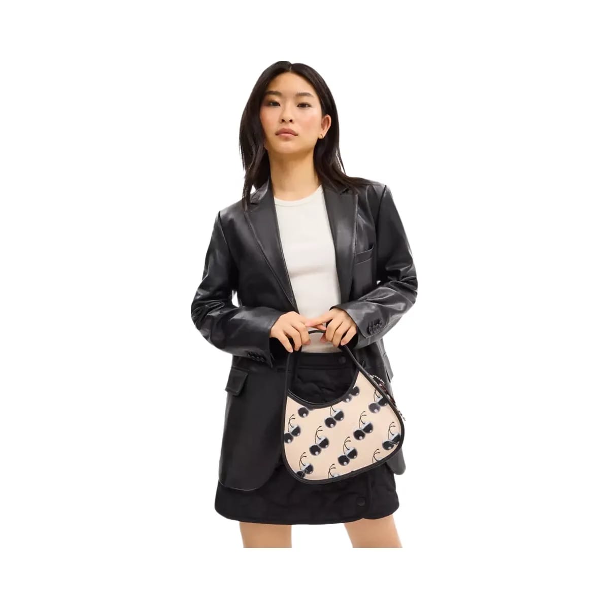 Coach Ergo Bag In Coachtopia Leather With Cherry Print in Black Cloud Multi