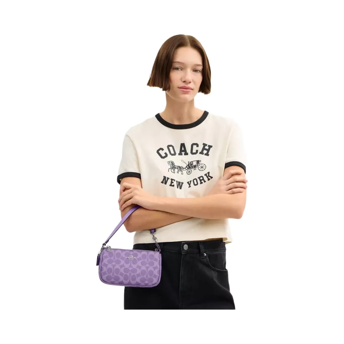 Coach Nolita 19 In Signature Canvas in Silver Iris