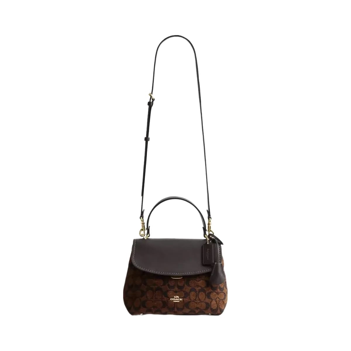 Coach Emory Top Handle Bag In Signature Chenille in Gold Truffle