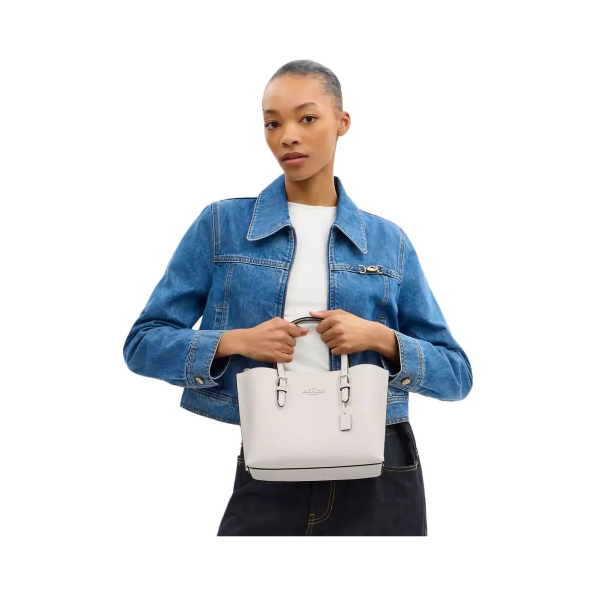 Coach Mollie Tote Bag 25 in Silver Chalk