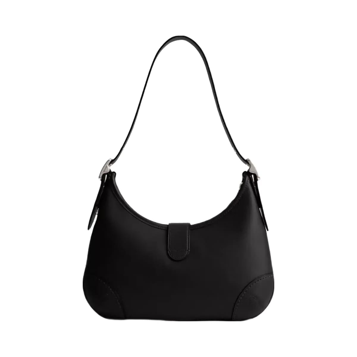 Coach Hamptons Hobo Bag Glovetan Leather-Silver-Black