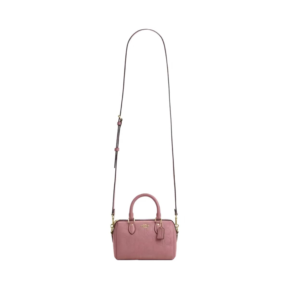 Coach Mini Rowan Crossbody Bag In Signature Leather in Gold Peony