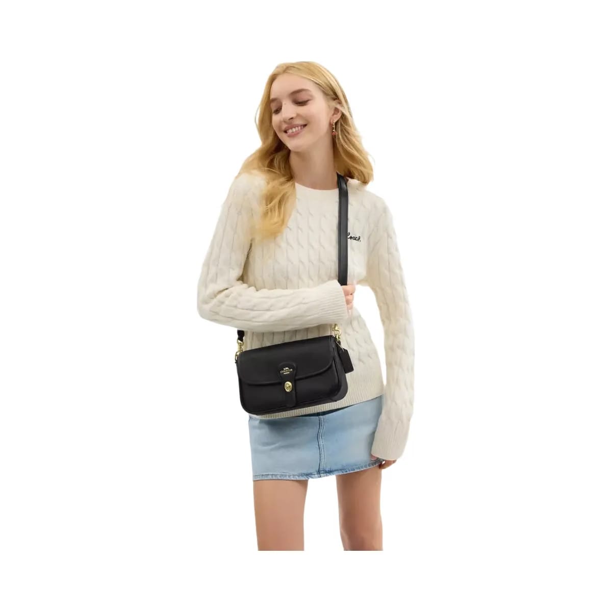 Coach Hadley Shoulder Bag in Gold Black
