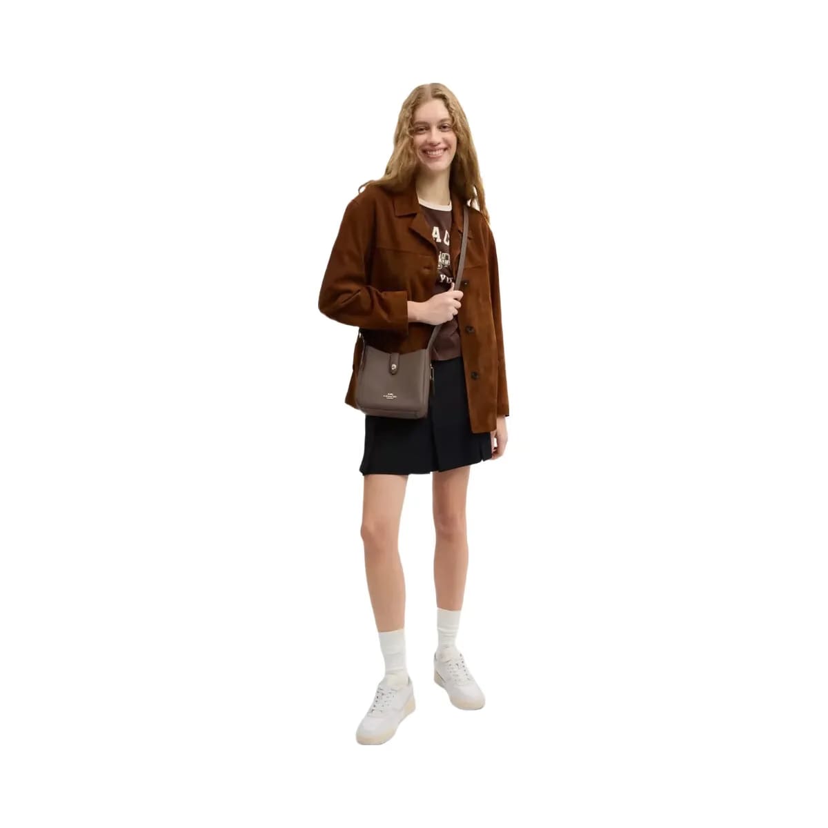 Coach Hadley Mini Crossbody Bag Pebbled Leather-Gold-Dark Stone