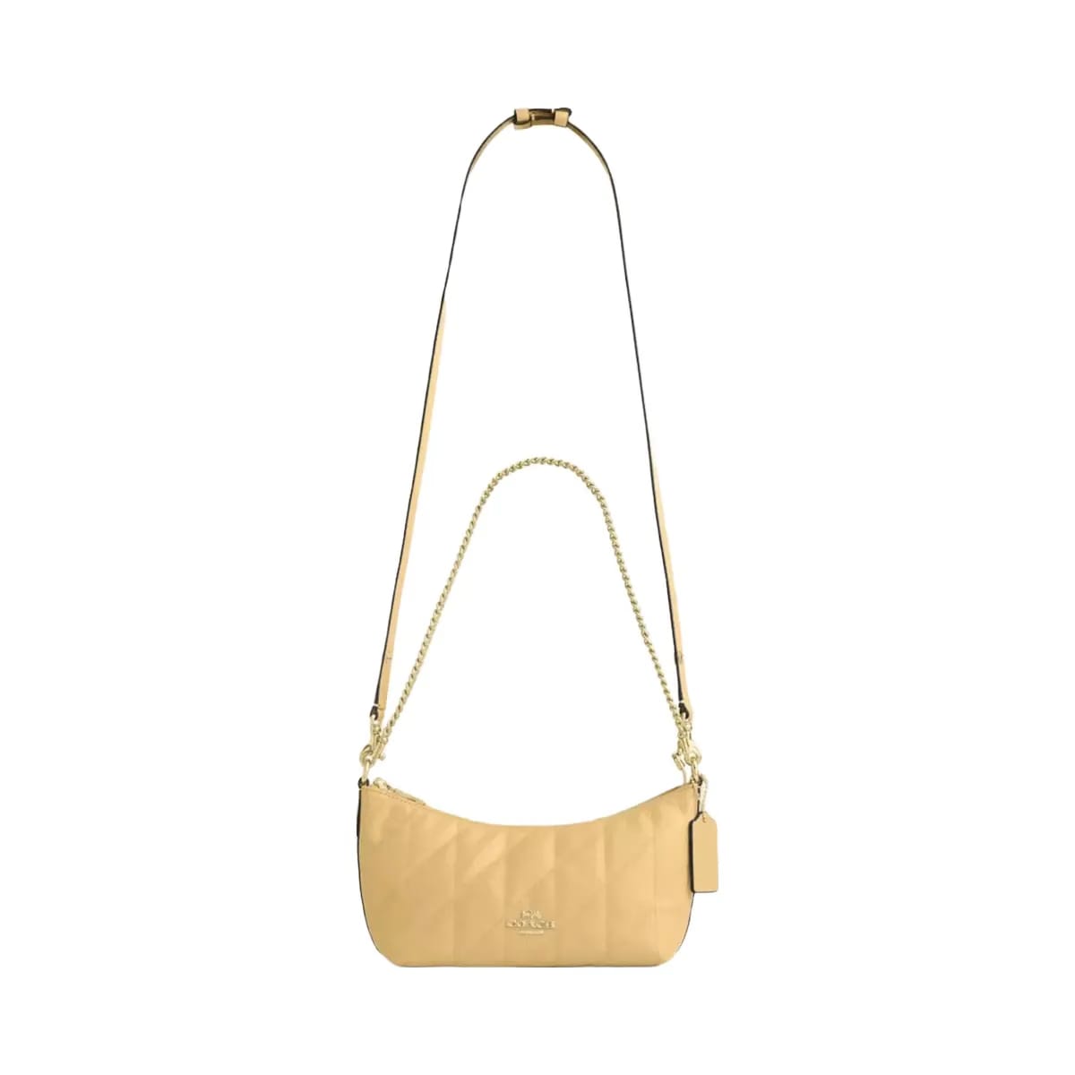Coach Caitlin Shoulder Bag With Quilting in Gold Soft Yellow