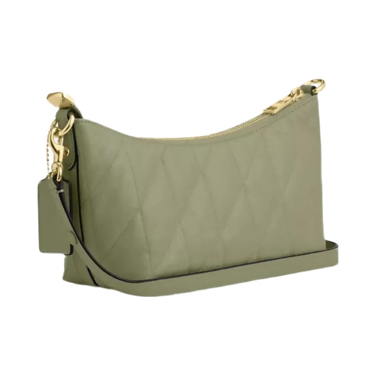 Coach Caitlin Shoulder Bag With Quilting in Gold Pistachio