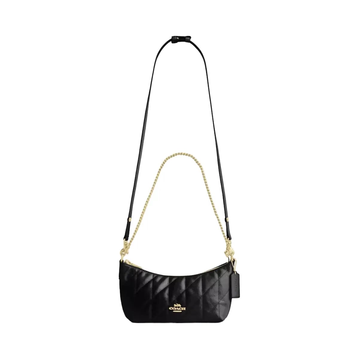 Coach Caitlin Shoulder Bag With Quilting in Gold Black