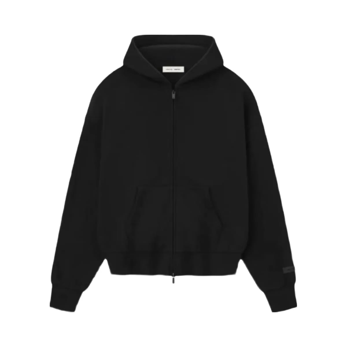 Essentials Fear Of God Essentials Classic Fleece Zip Up Hoodie Jet Black