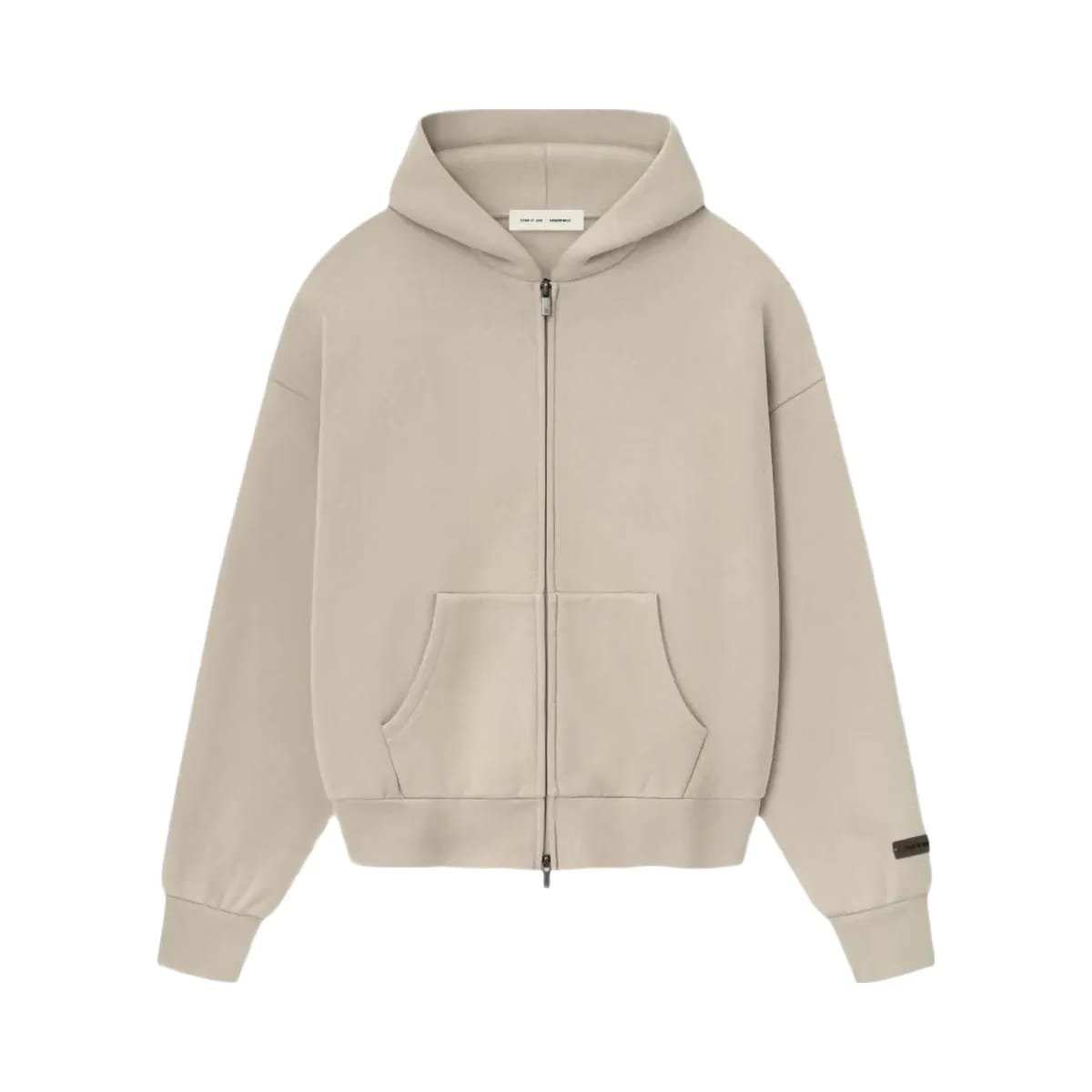 Essentials Fear Of God Essentials Classic Fleece Zip Up Hoodie Timber