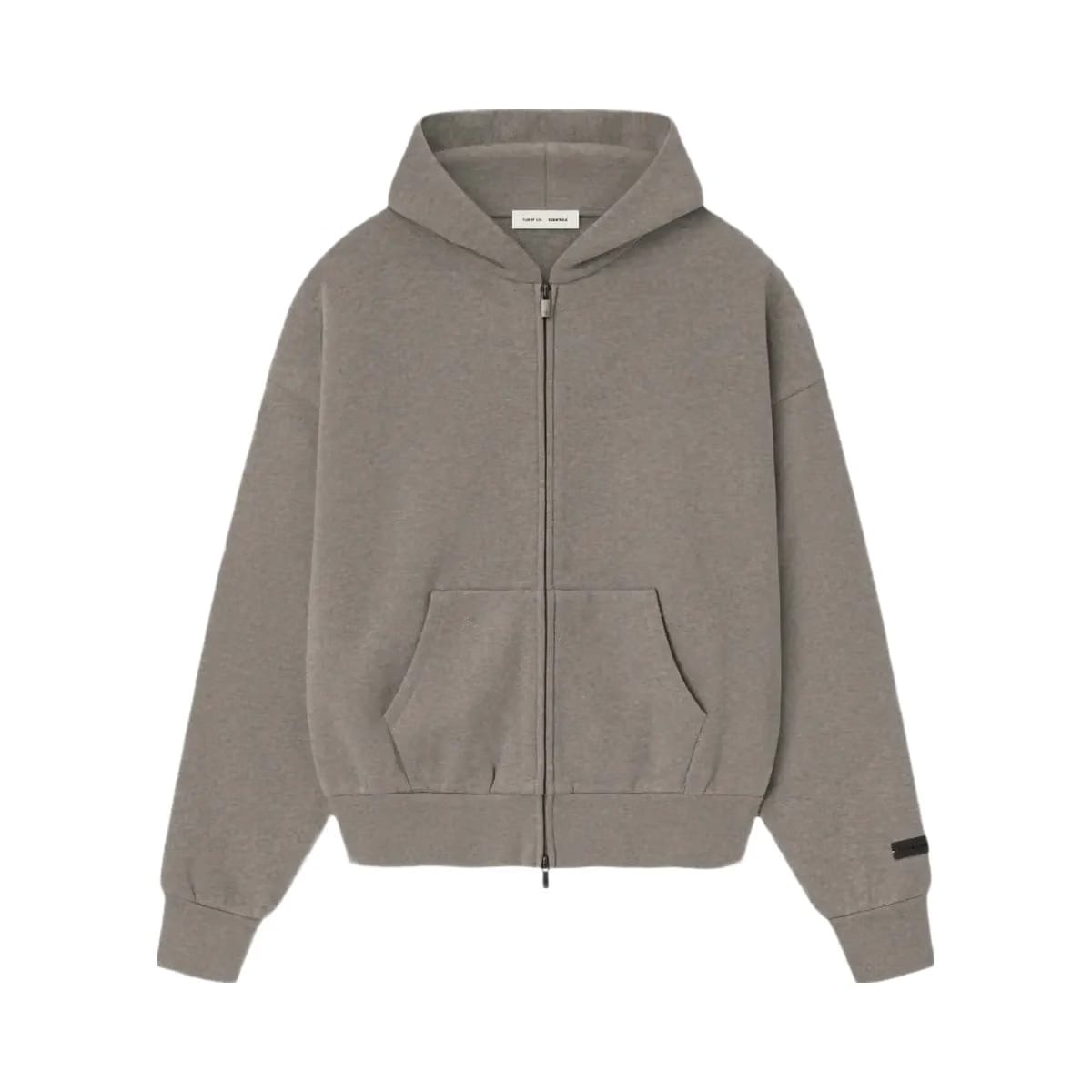 Essentials Fear Of God Essentials Classic Fleece Zip Up Hoodie Homestead Heather