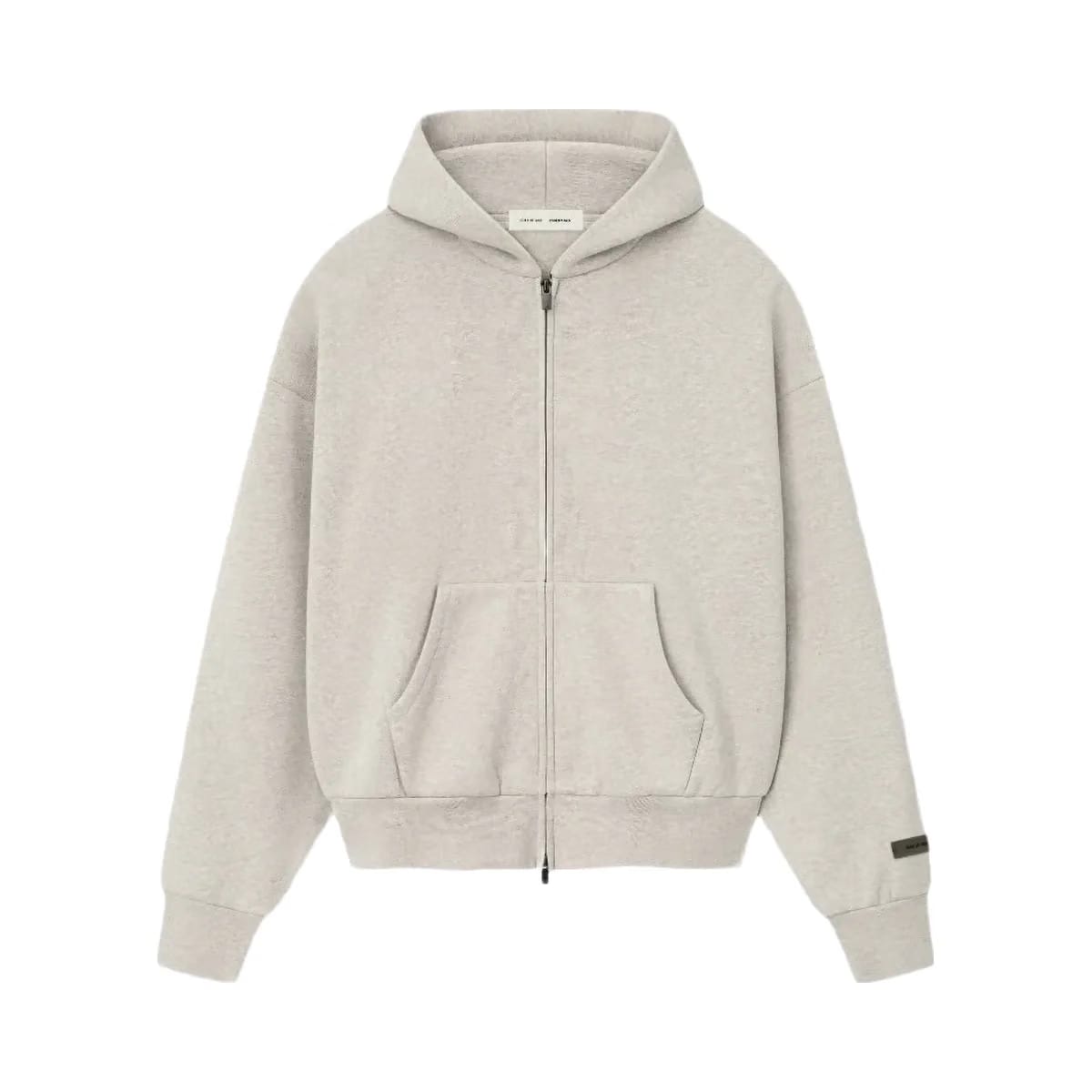 Essentials Fear Of God Essentials Classic Fleece Zip Up Hoodie Heather Stone