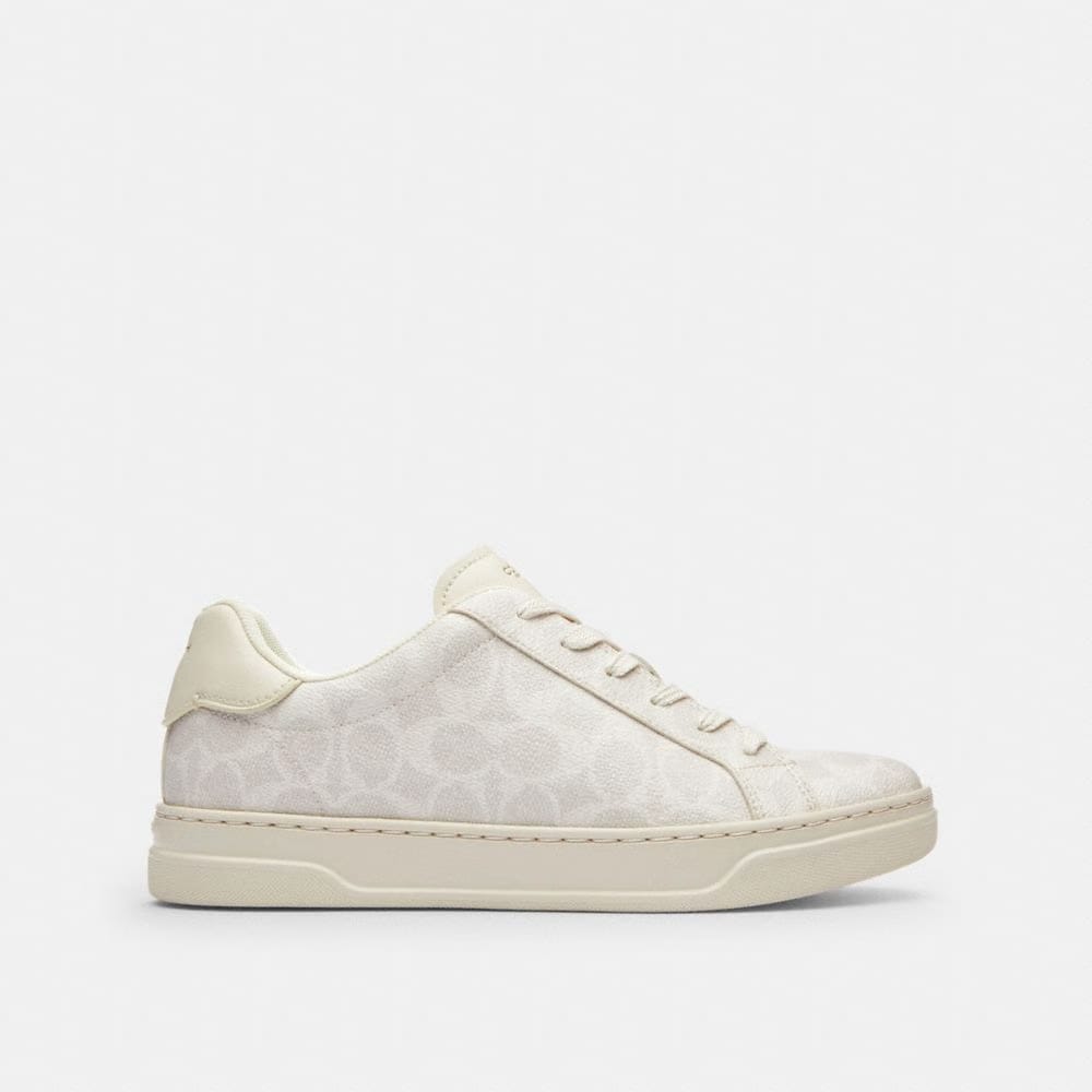 Women's Coach High Line Sneaker In Signature Canvas Off White