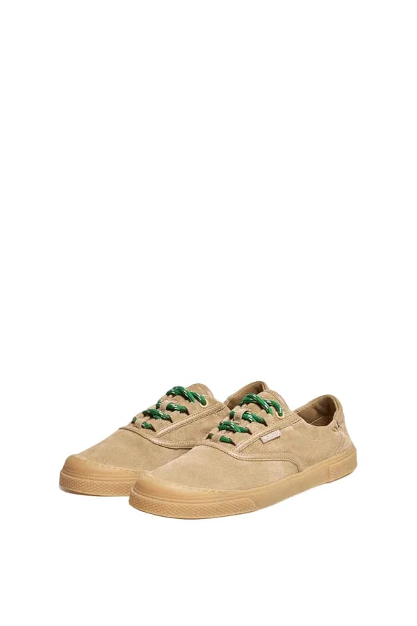 Moncler Vera Leisure Suede Sneakers Beige