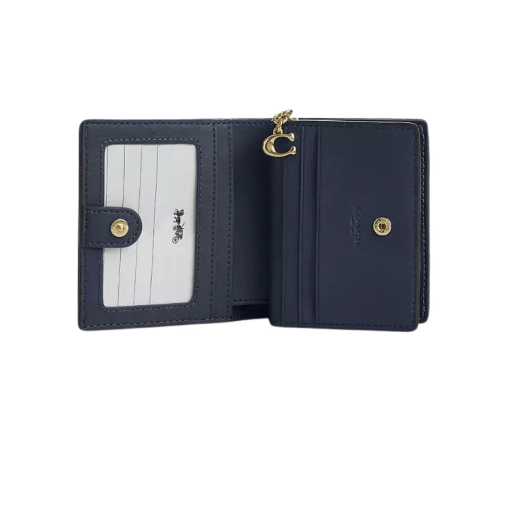 Coach Snap Wallet In Signature Denim Indigo