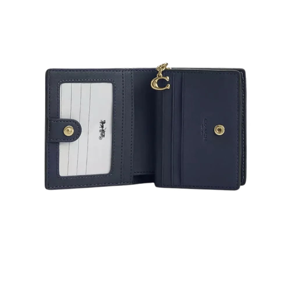 Coach Snap Wallet In Signature Denim Indigo