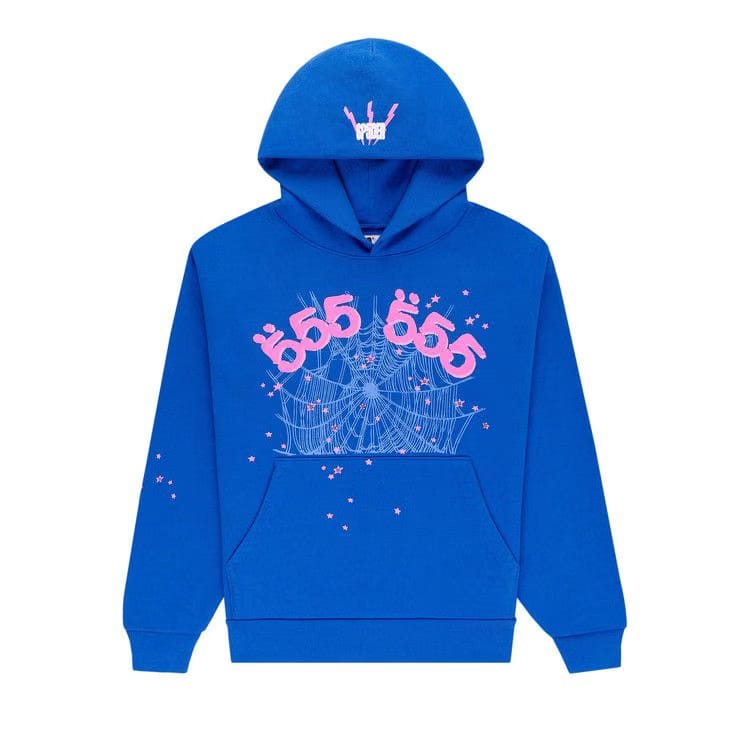 SP5DER Angel Number Hoodie Blue