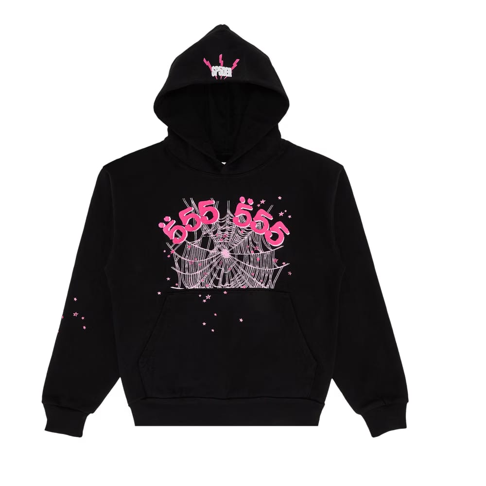 SP5DER Angel Number Hoodie Black