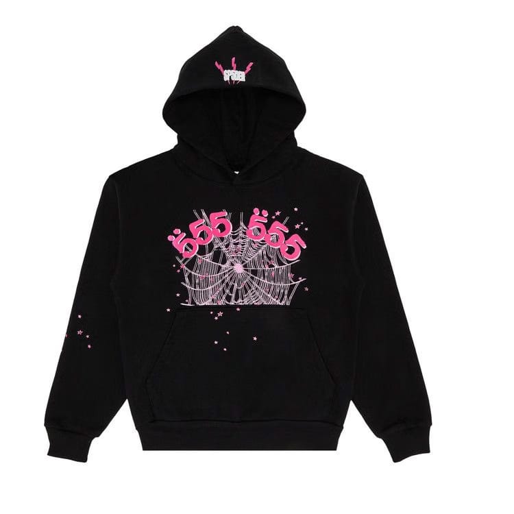 SP5DER Angel Number Hoodie Black