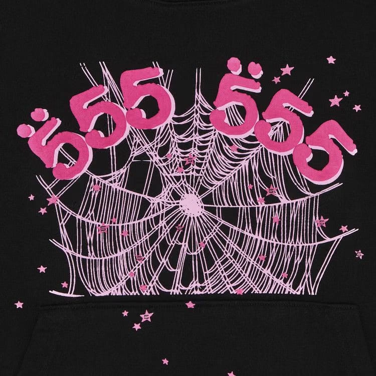 SP5DER Angel Number Hoodie Black