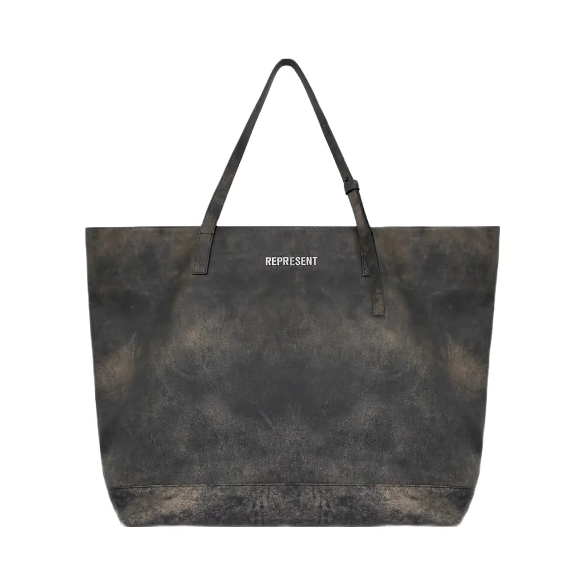 Represent Distressed Leather Tote Bag Brown