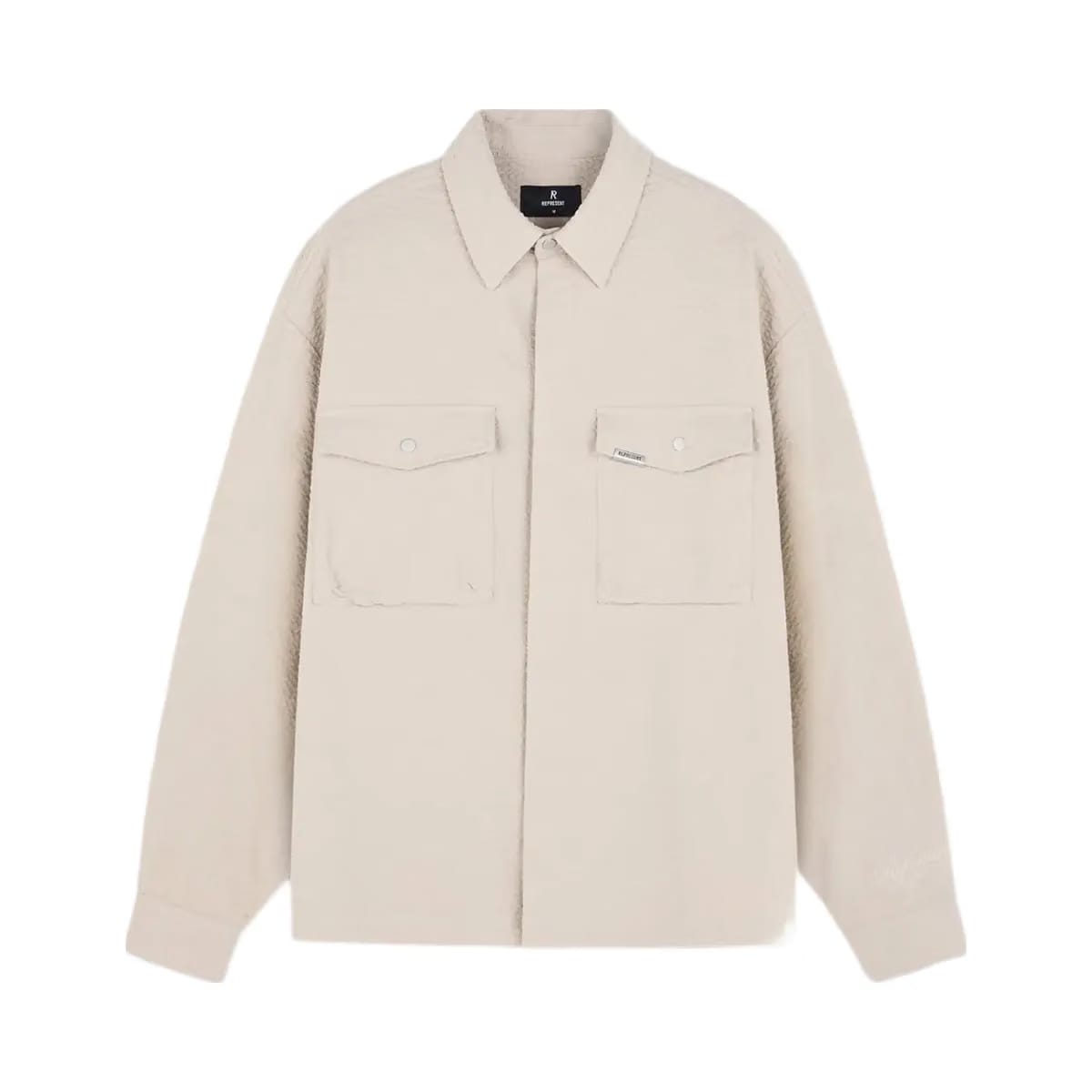 Represent Textured Long Sleeve Shirt Champagne