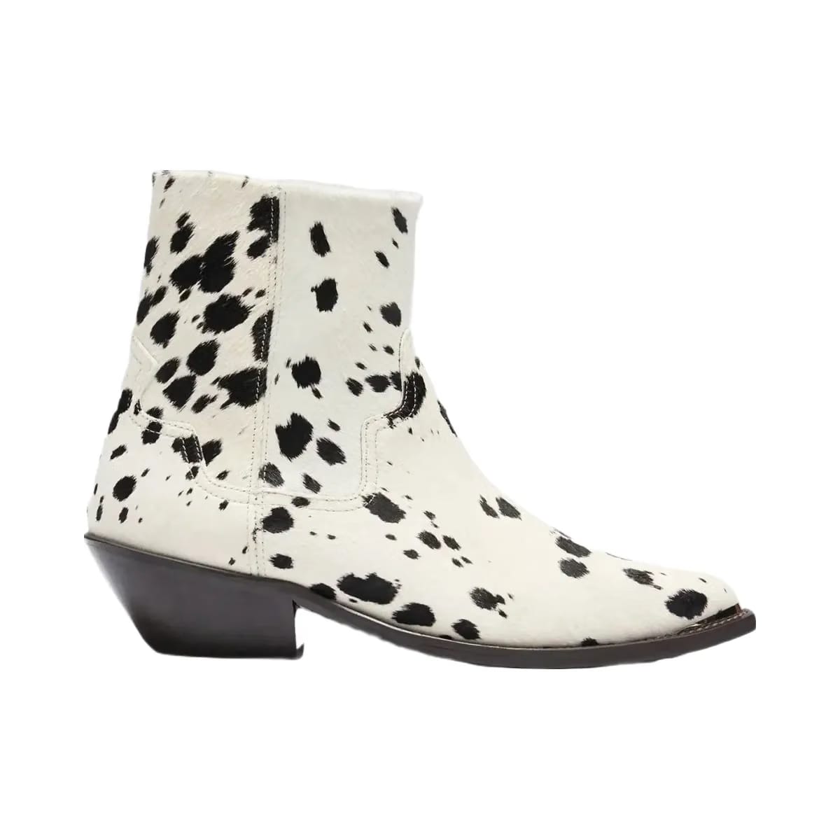 Represent Michael Zip Boot Cowhide Flat White Black