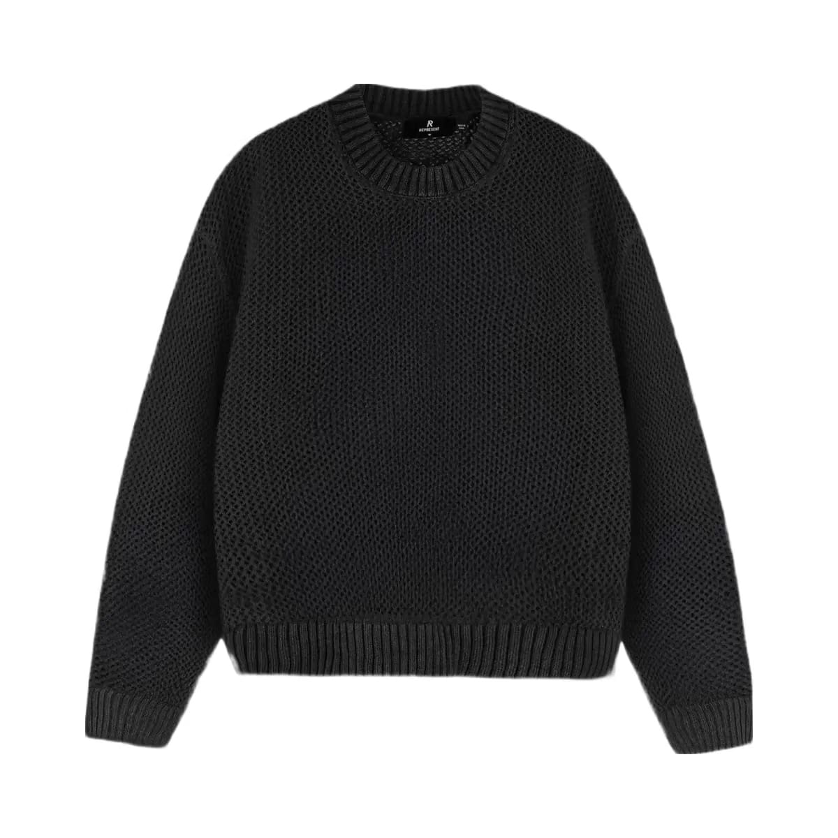 Represent Open Gauge Knit Sweater Jet Black