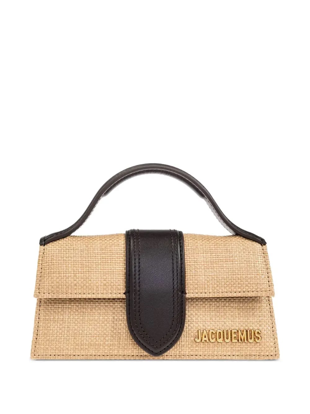 Bambino leather-trimmed woven mini bag