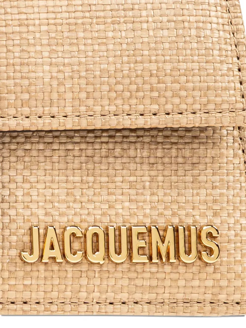 Bambino leather-trimmed woven mini bag