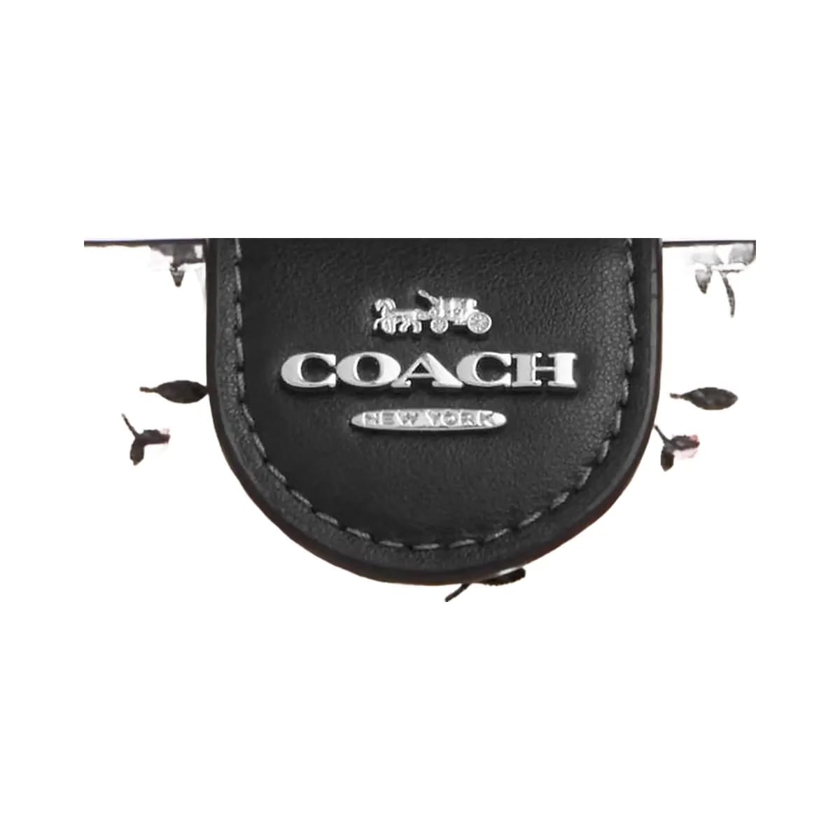 Coach Medium Corner Zip Wallet With Floral Print Silver-Chalk-Black Multi