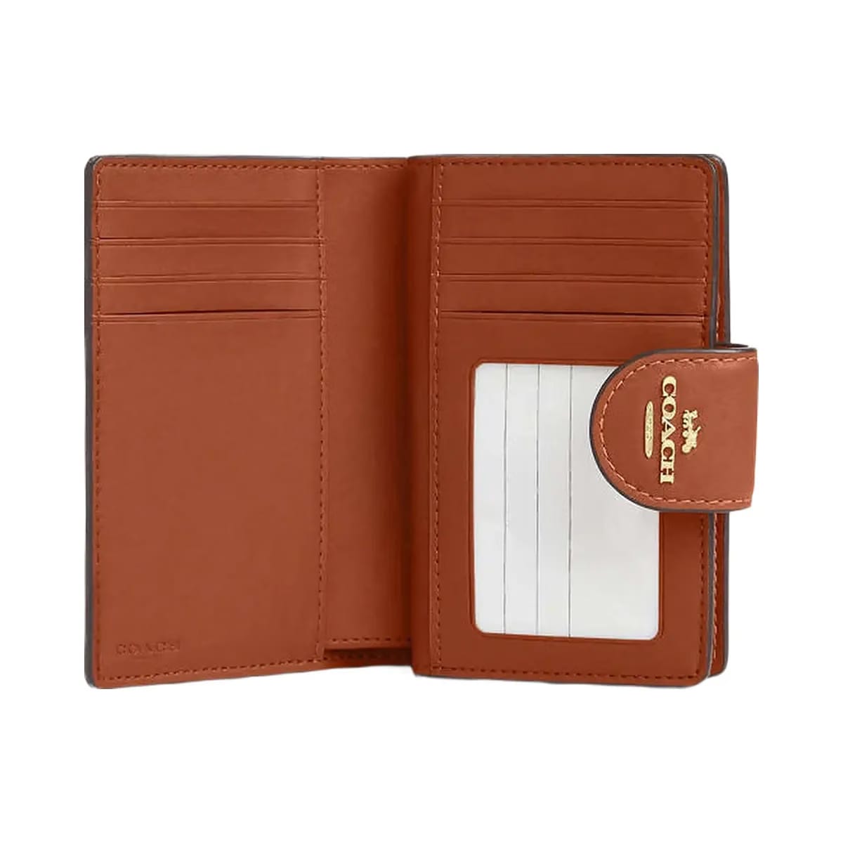Coach Medium Corner Zip Wallet Smooth Leather-Gold-Tan
