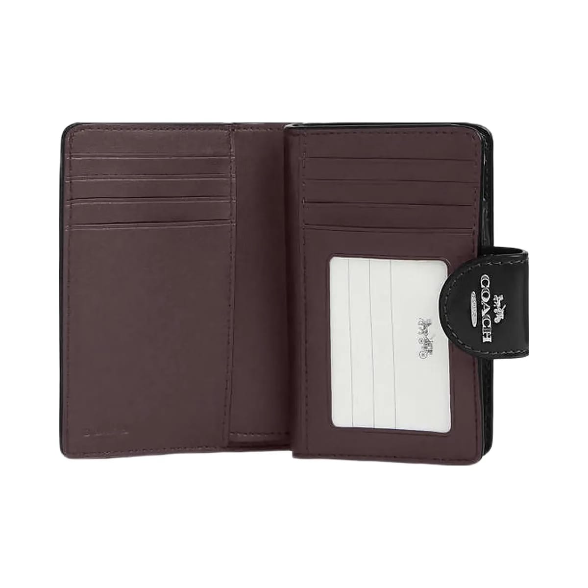 Coach Medium Corner Zip Wallet Novelty Leather-Silver-Black