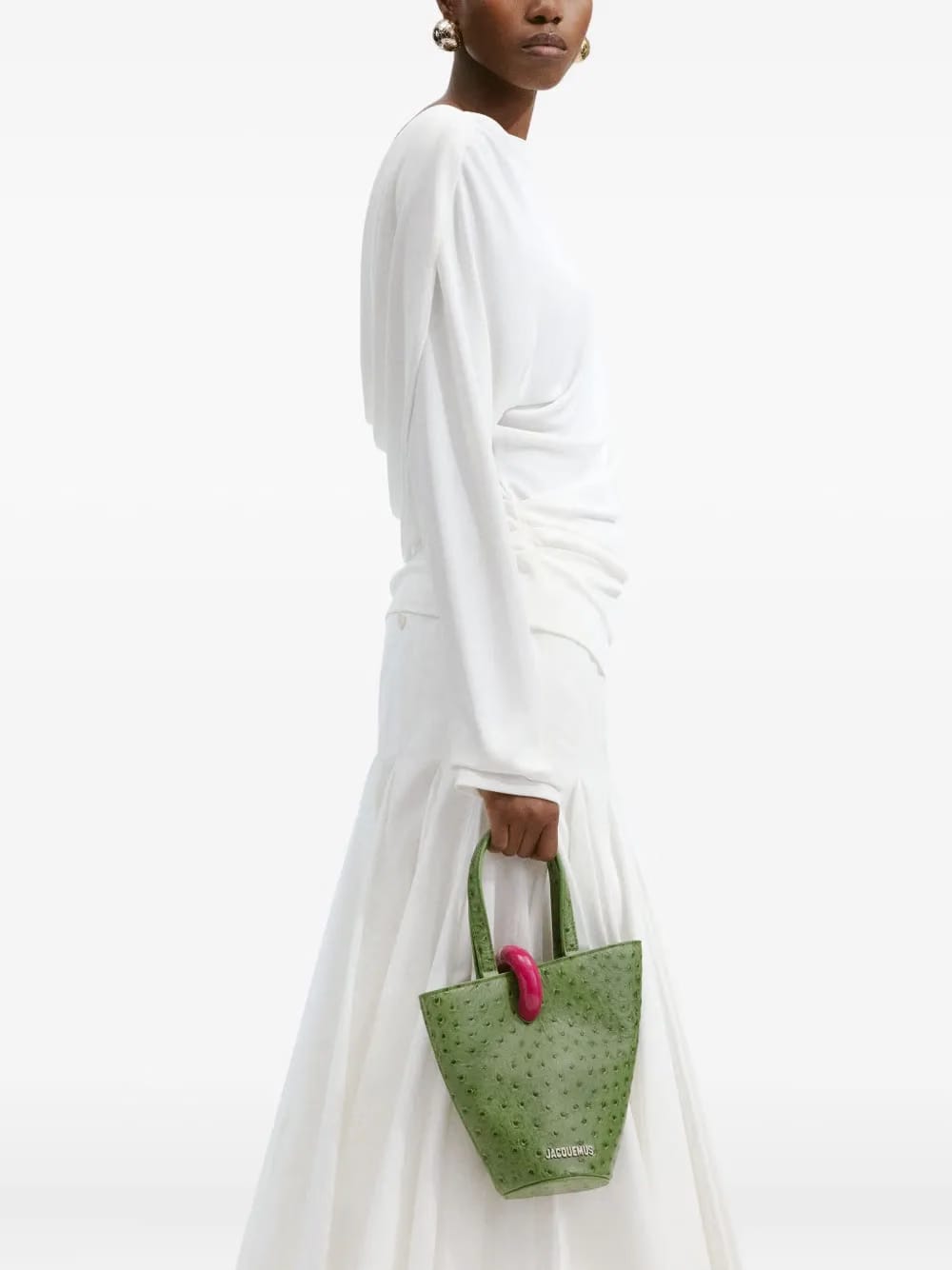 The Bambola ostrich-effect leather small bag