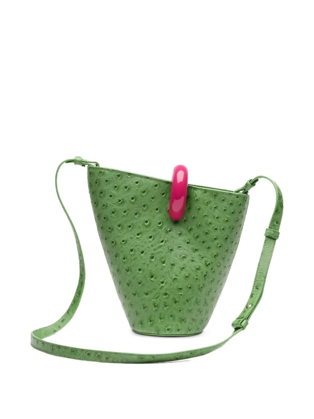 The Bambola ostrich-effect leather small bag