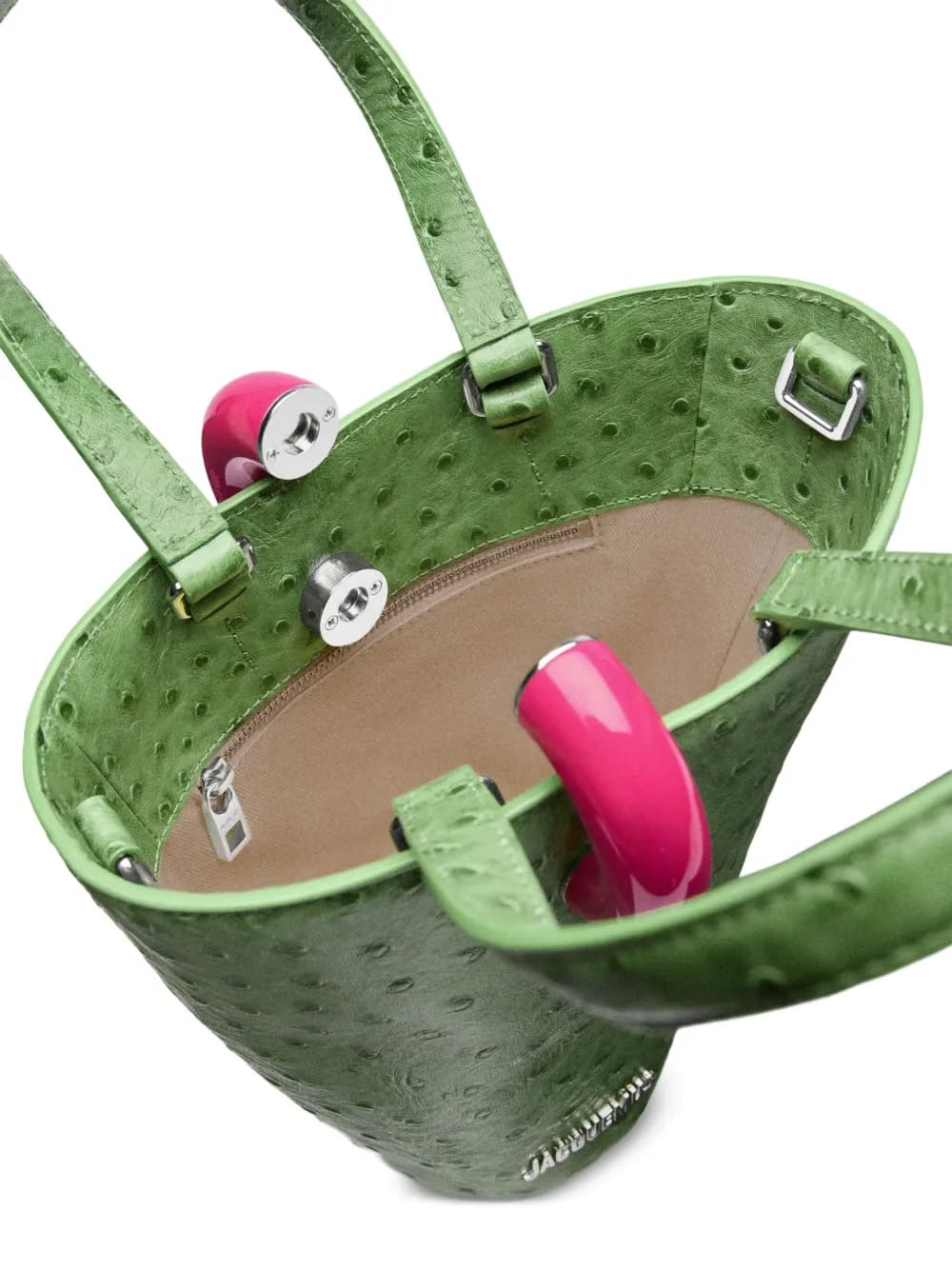 The Bambola ostrich-effect leather small bag