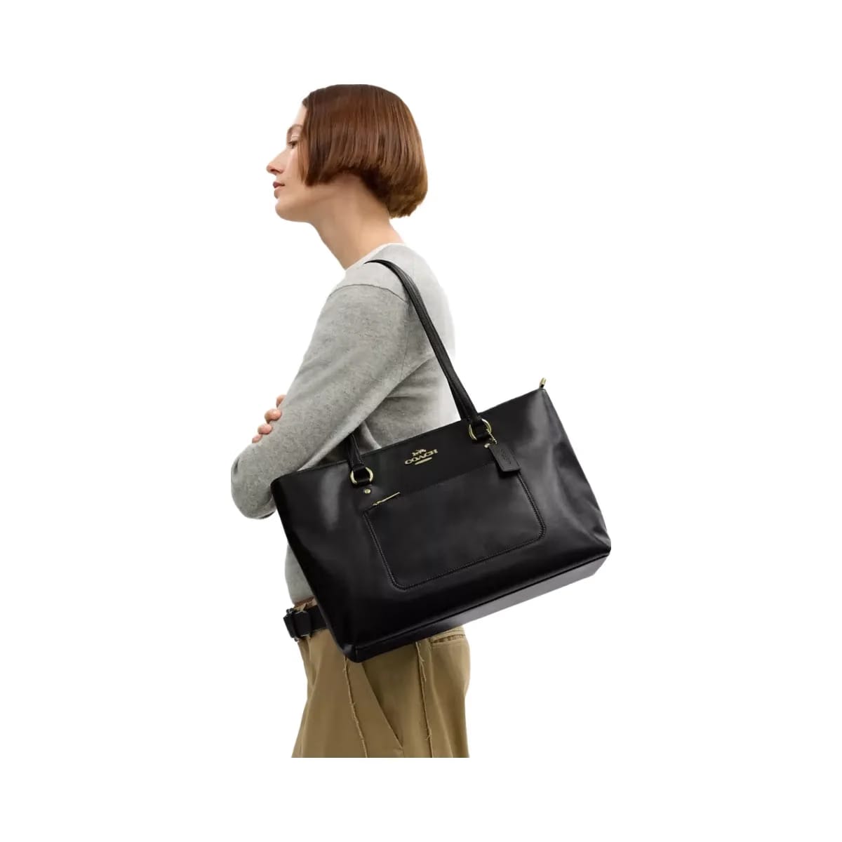 Coach Station Tote Bag in Gold Black