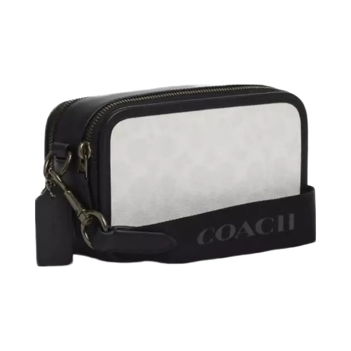 Coach Wyatt Crossbody Bag In Signature Canvas in Gunmetal Chalk Black
