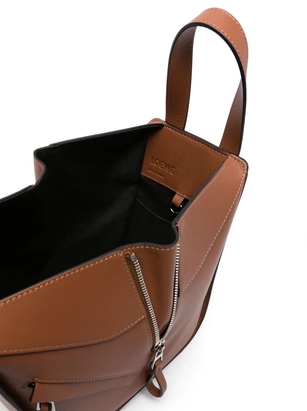 Compact Hammock leather tote bag