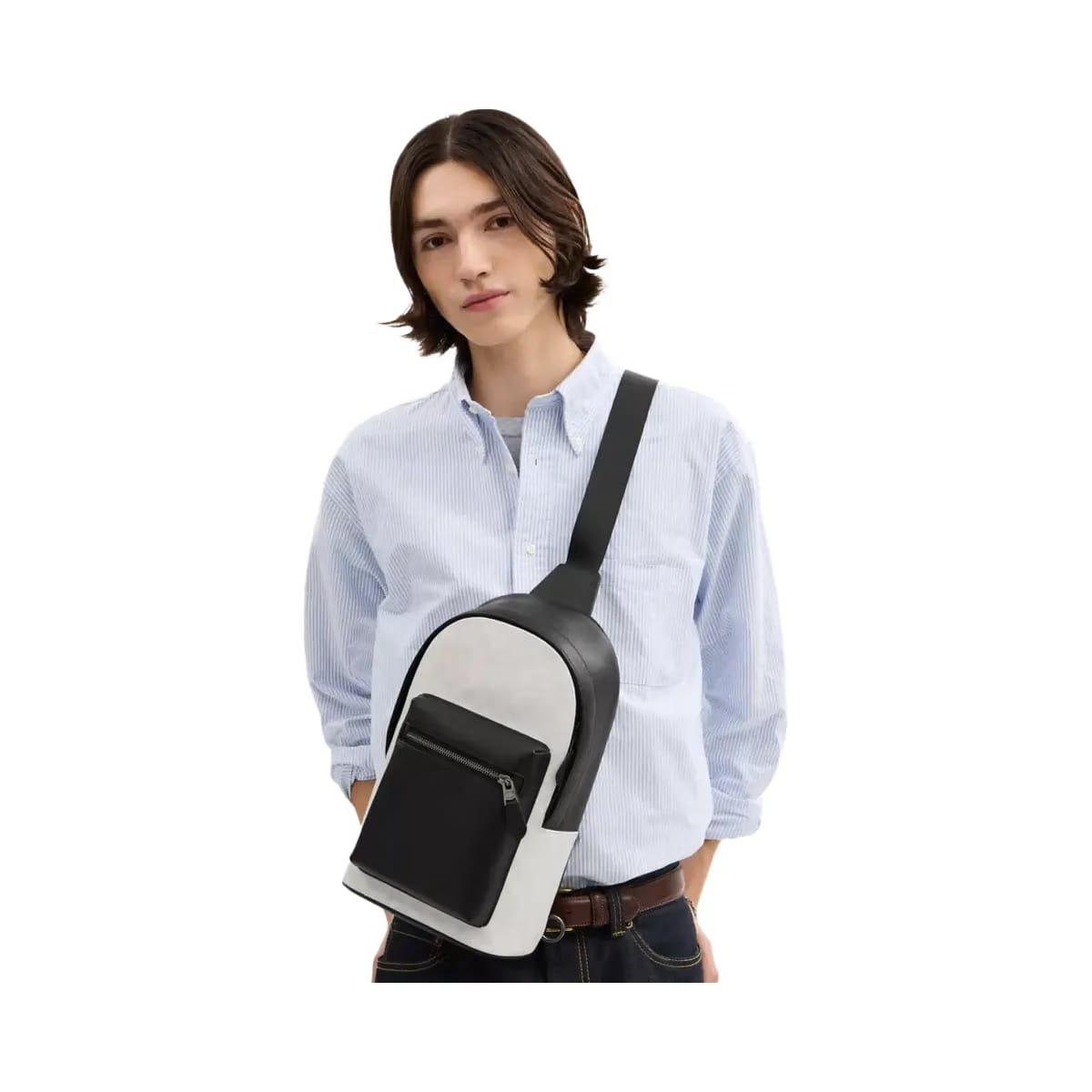 Coach West Pack In Signature Canvas in Gunmetal Chalk Black