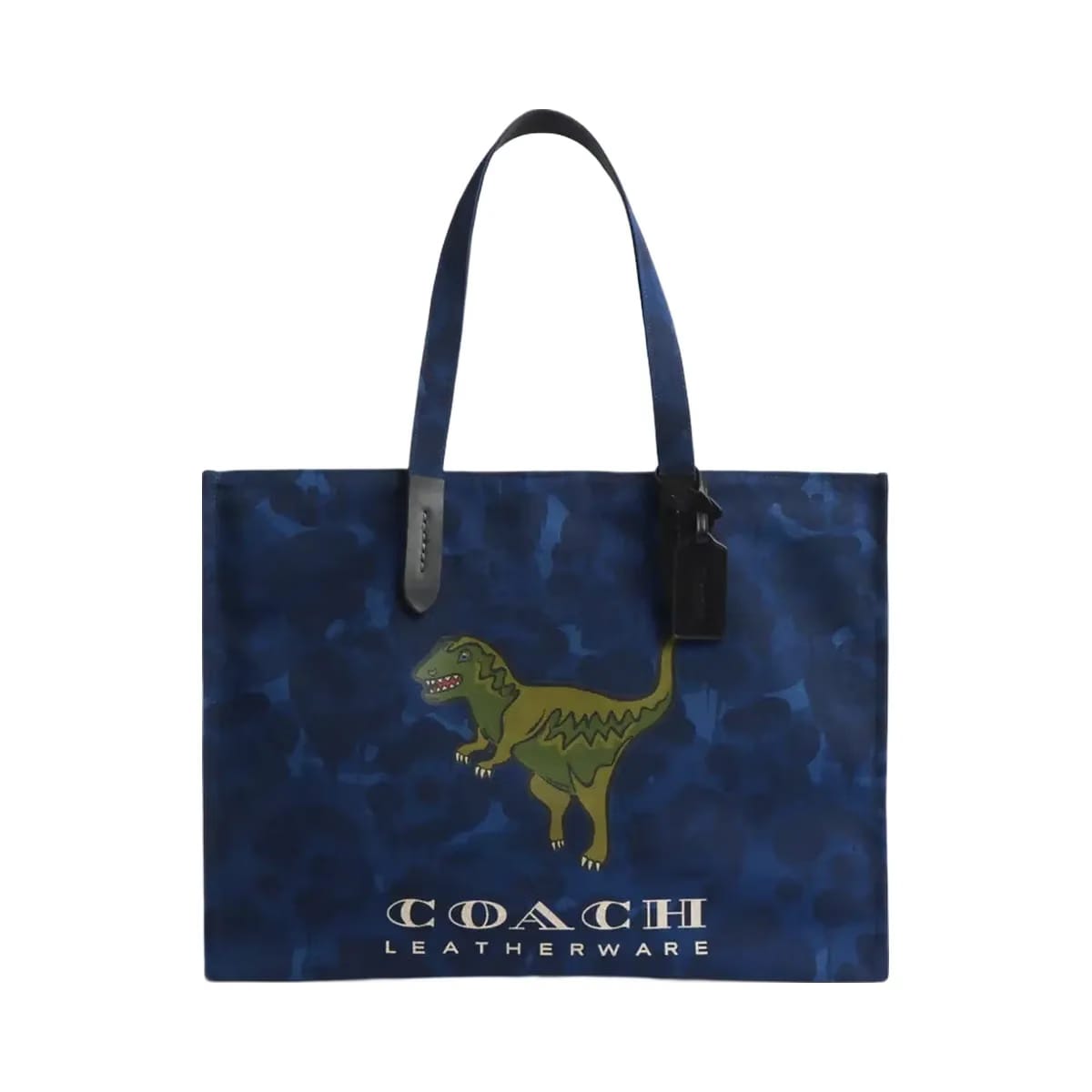 Coach Tote With Camo Print And Rexy in Deep Blue Multi