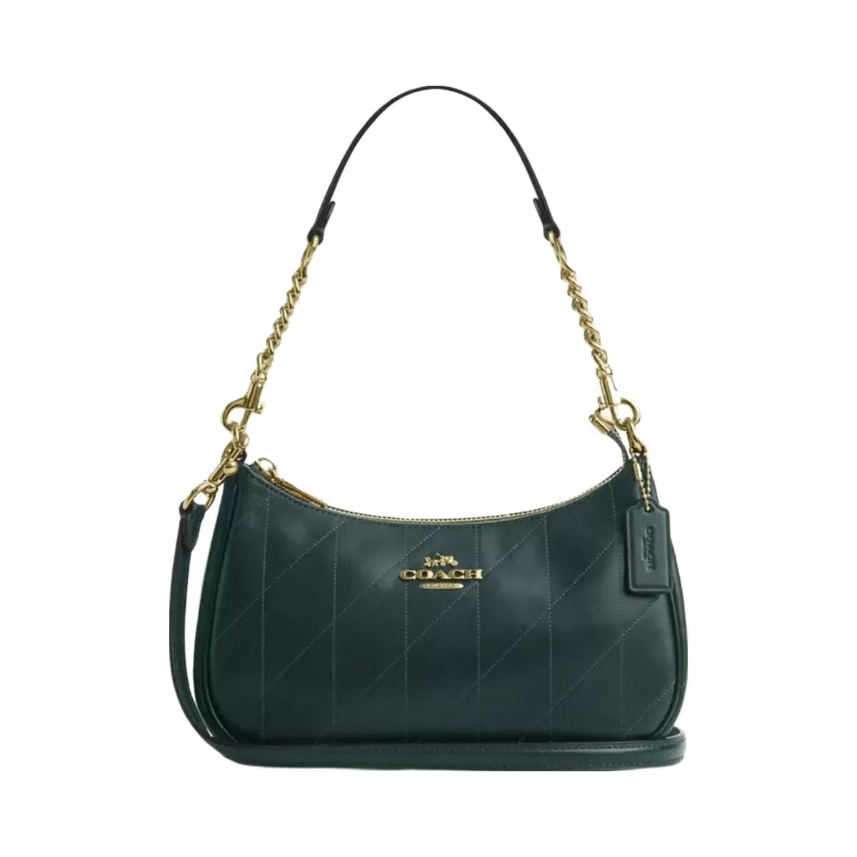 Coach Teri Shoulder Bag With Quilting in Gold Dark Teal