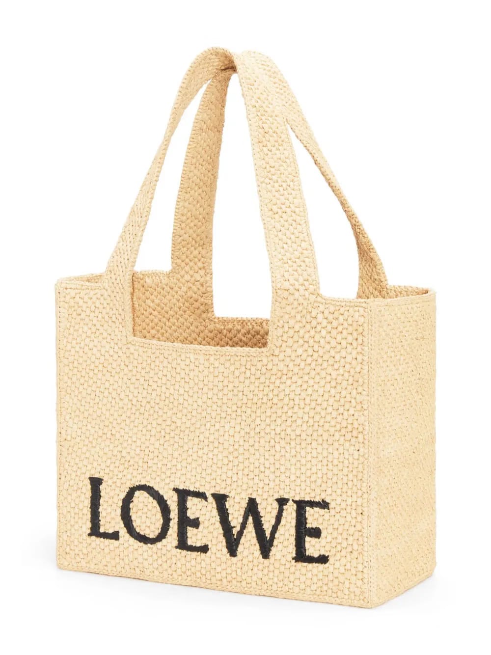 Medium LOEWE Font Tote in raffia