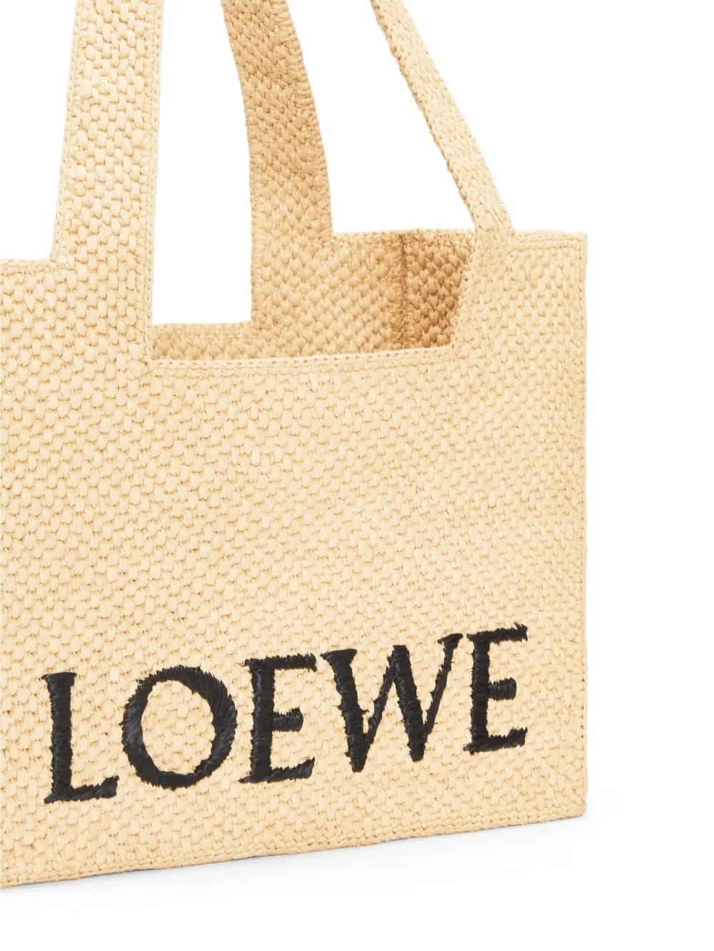 Medium LOEWE Font Tote in raffia