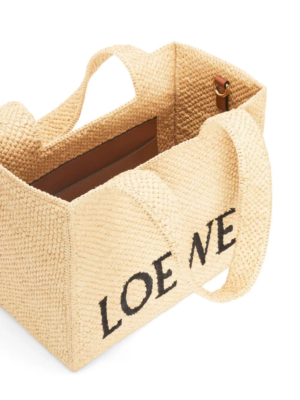 Medium LOEWE Font Tote in raffia