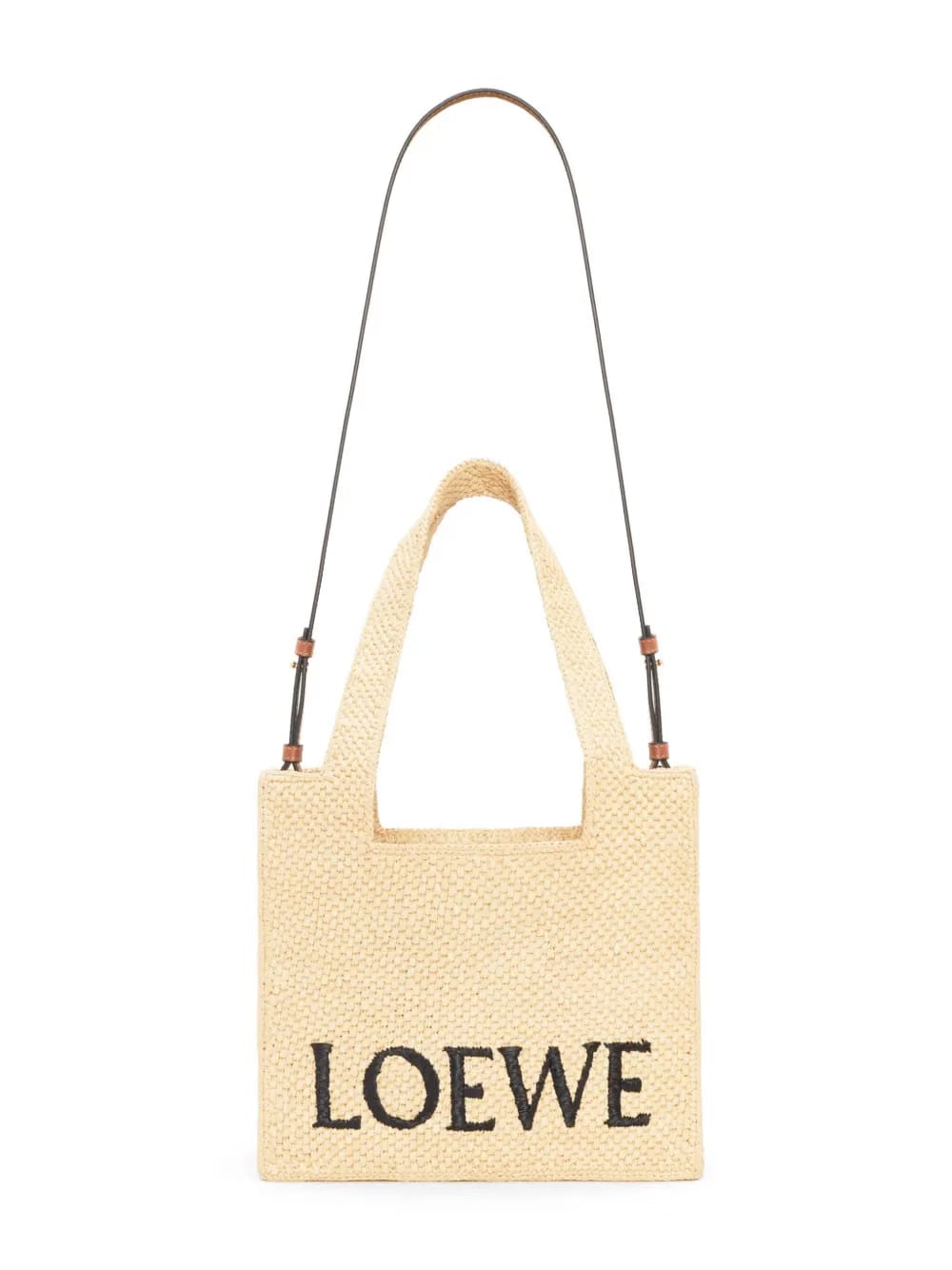 Medium LOEWE Font Tote in raffia